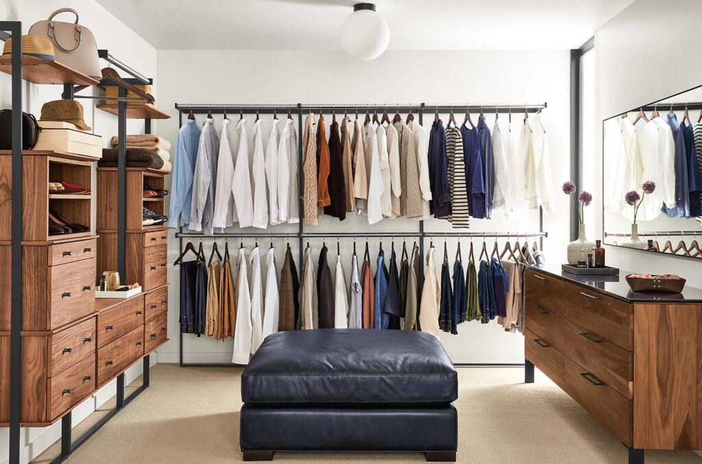 Walk-in closet with Beam modular storage