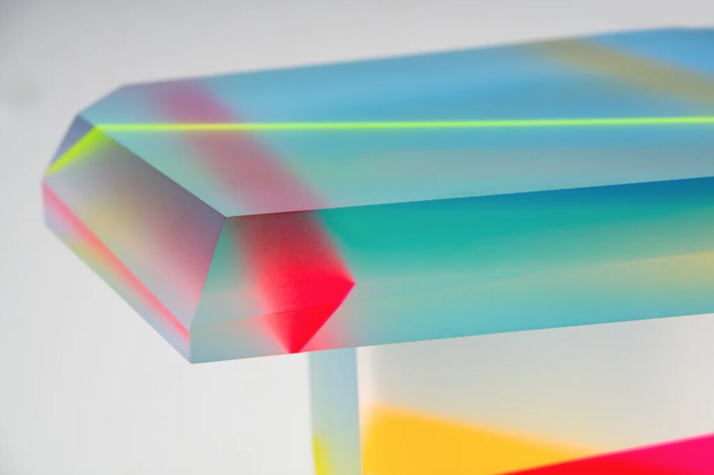 Flare table detailed view of top at Design Miami.LA