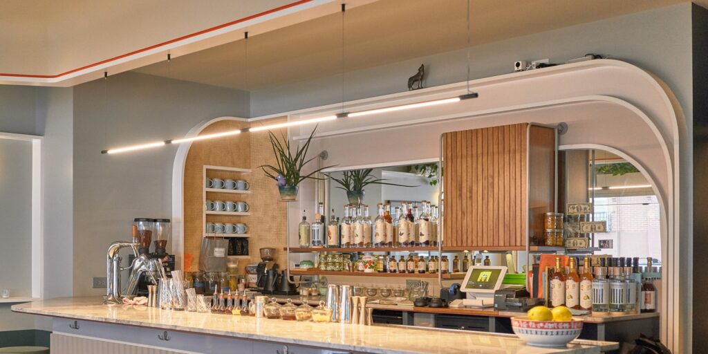 Bar setup featuring THIN Lighting from Juniper