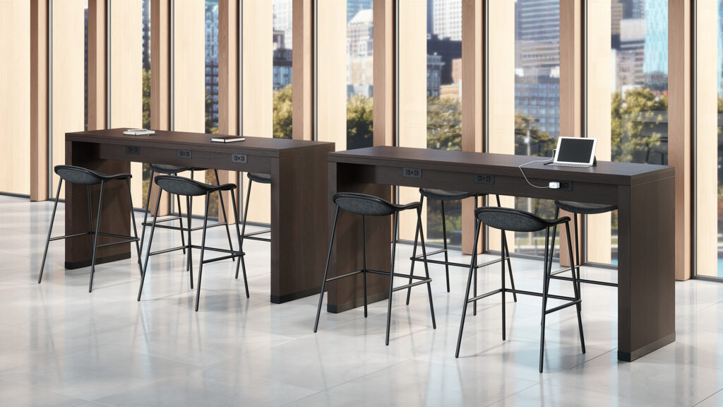 High table with integrated power