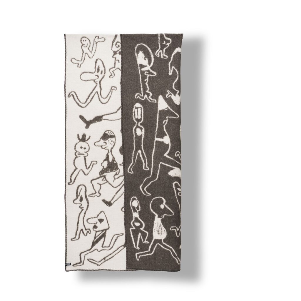 LSD rug in black and white