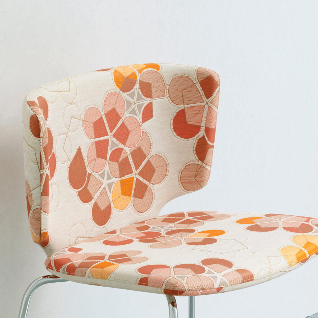 Pentimento fabric on chair