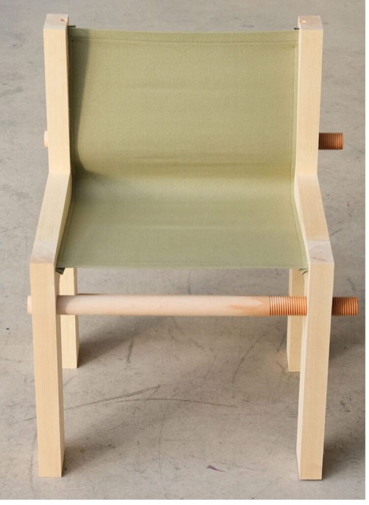 Materials in Tension chair front view