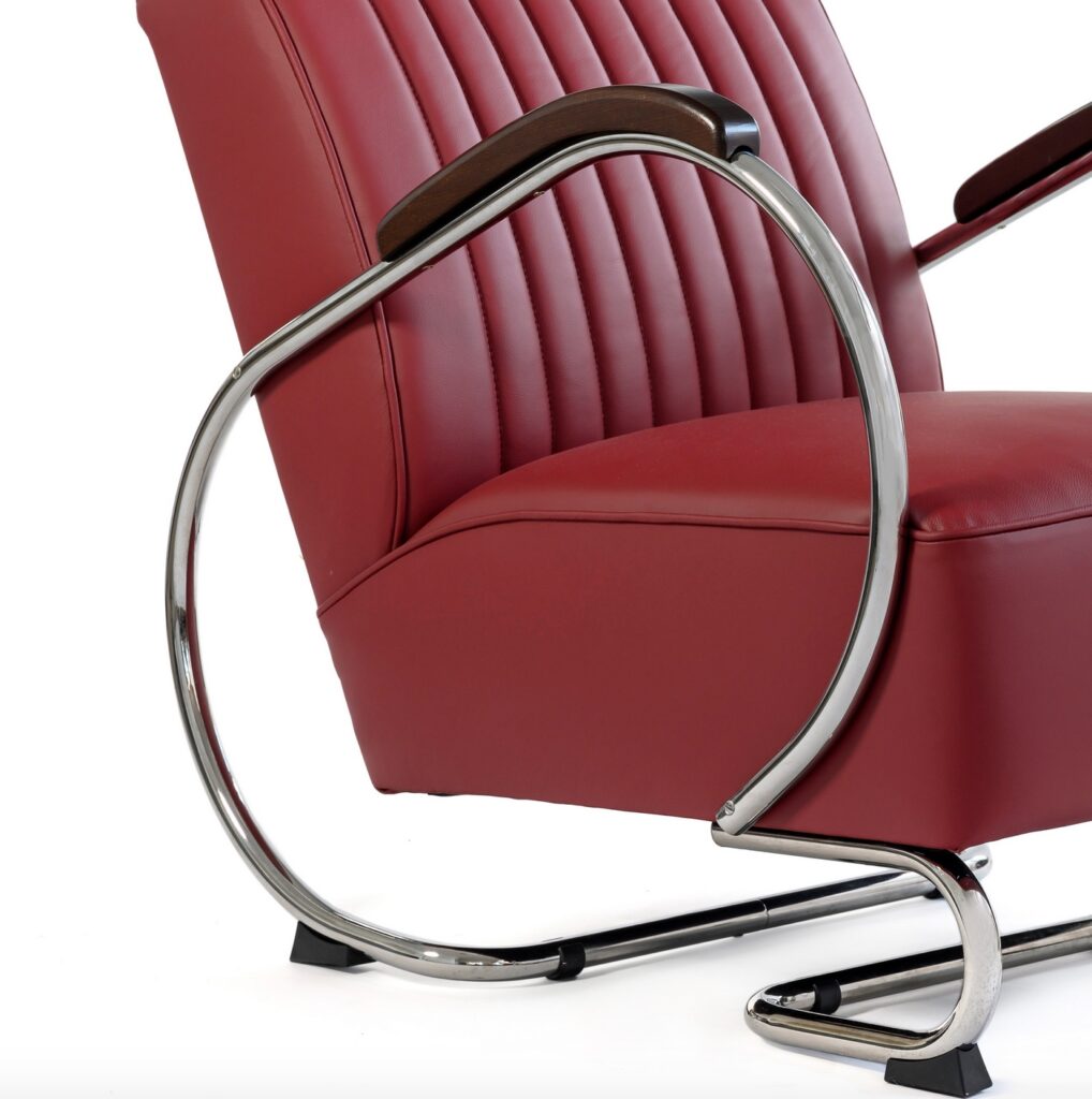 K-106 Chair side view of tubular arm