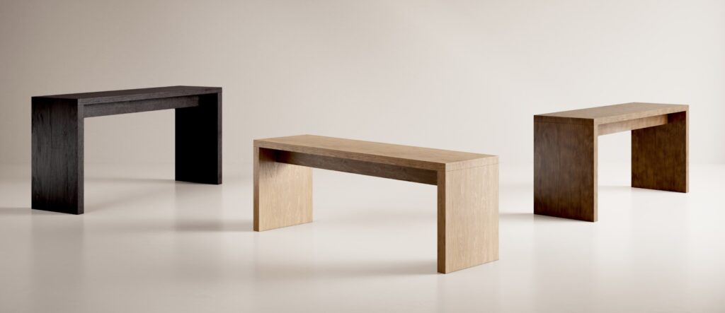 shown in three heights and three colors