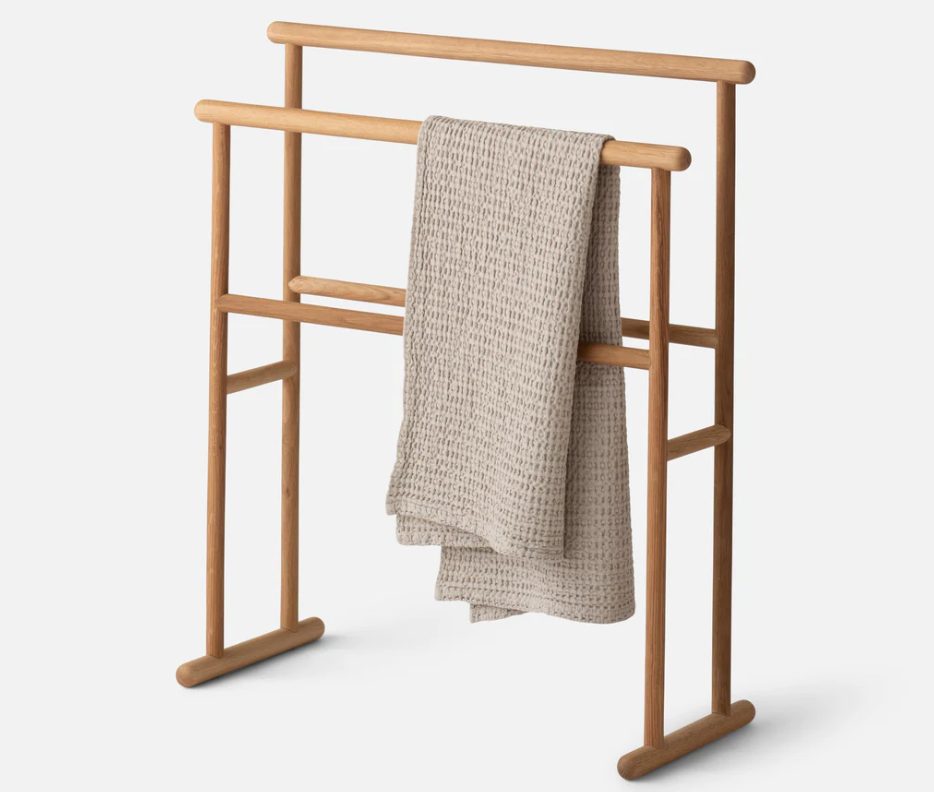 HD Expo 2024: Oak Freestanding Towel Rail by Schoolhouse HD Expo 2024: Oak Freestanding Towel Rail by Schoolhouse