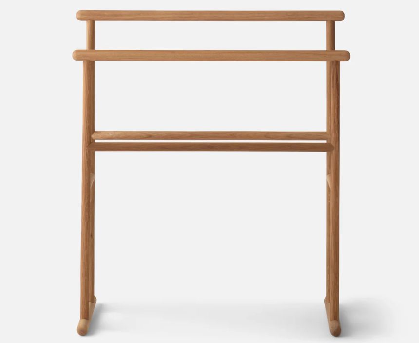 Oak Freestanding Towel Rail