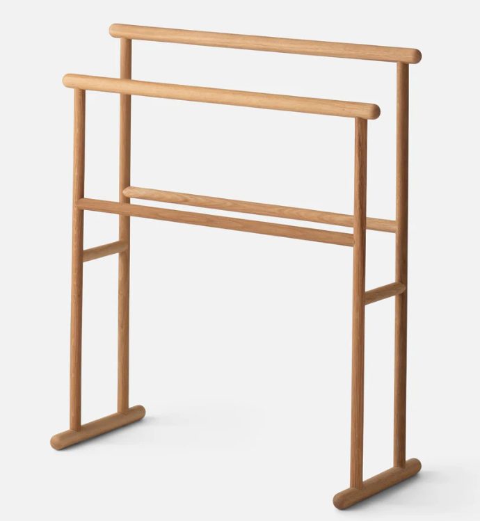Oak Freestanding Towel Rail