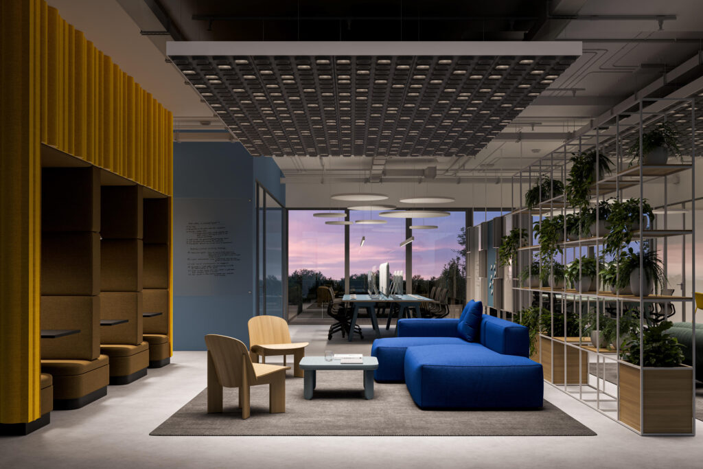 Pyrymyd acoustic ceiling light