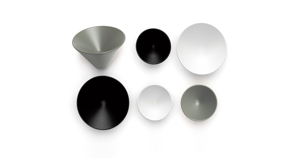 Viefe Conic handle in brushed metal finishes