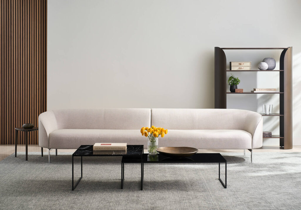 long sofa in white
