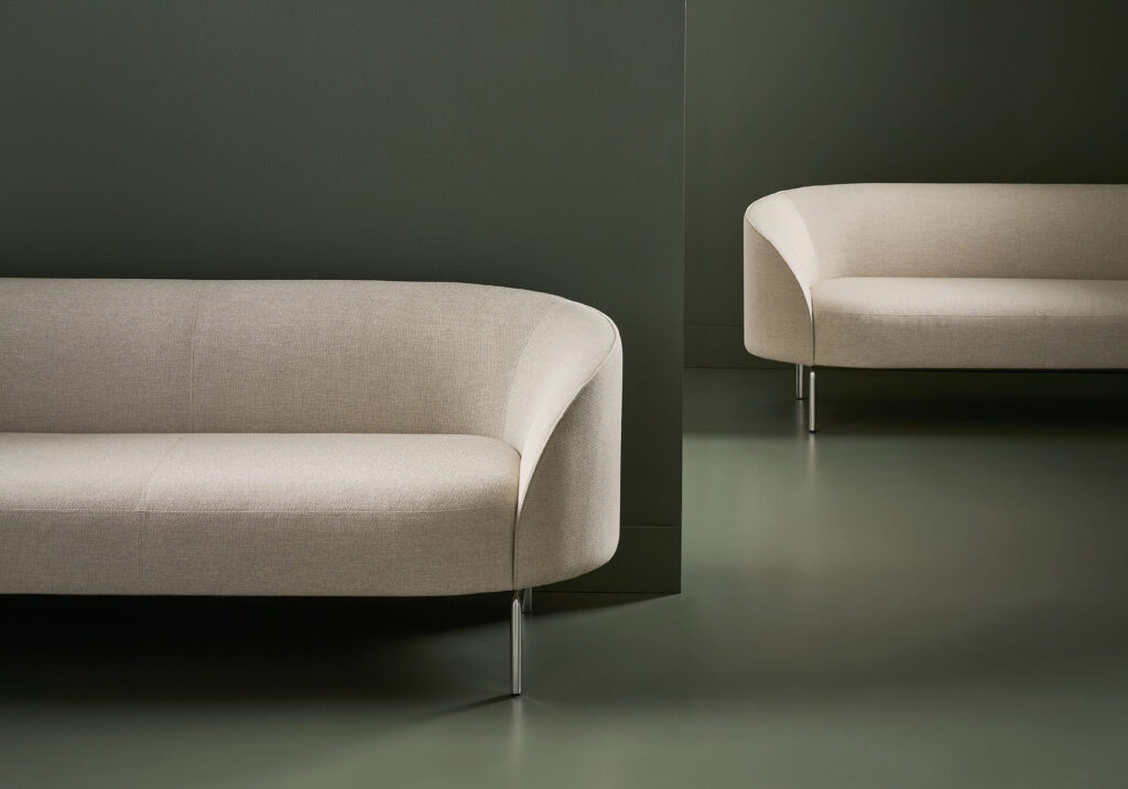 Partial views of Arcular sofa in white