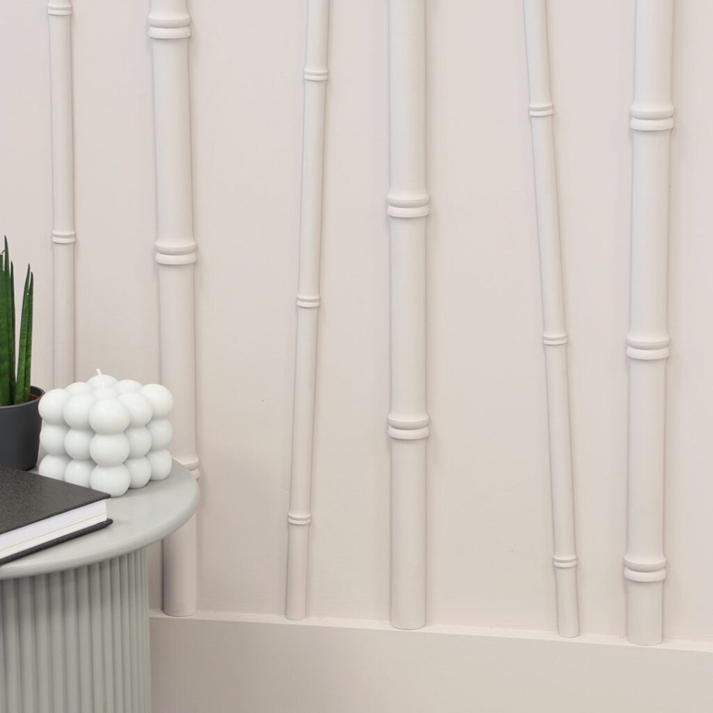 White painted Bamboo Mouldings by Decora