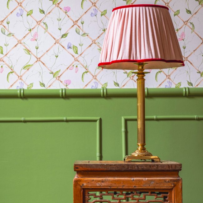 Dado Bamboo Mouldings by Decora painted green in situ