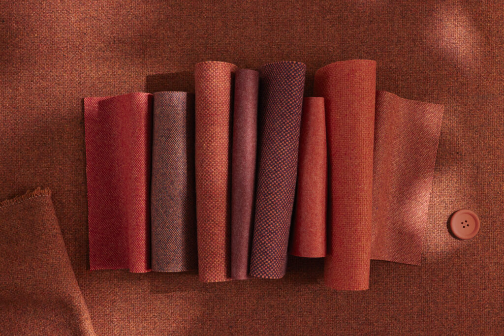 red wool textiles