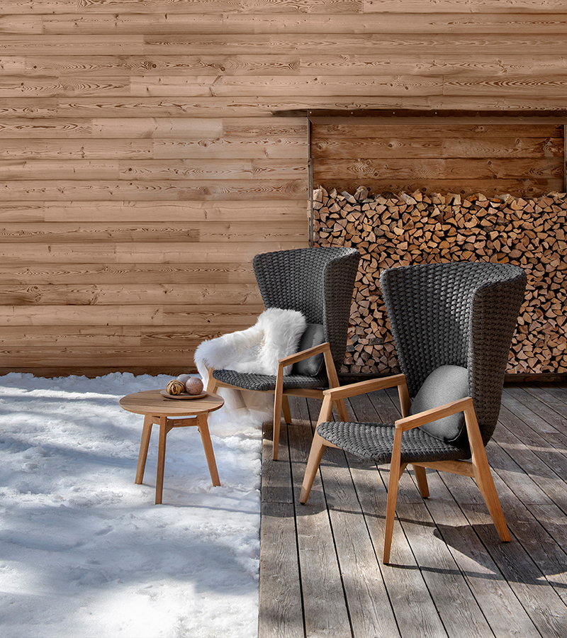 Knit High Back Lounge Armchair