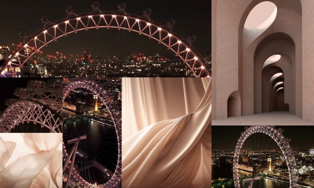 London Eye lit up in Mocha Mousse