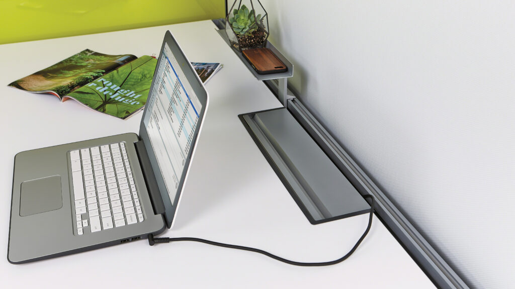 top view with laptop