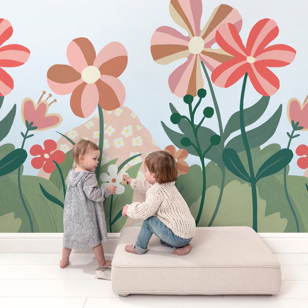 Roomblush wallpaper with giant flowers