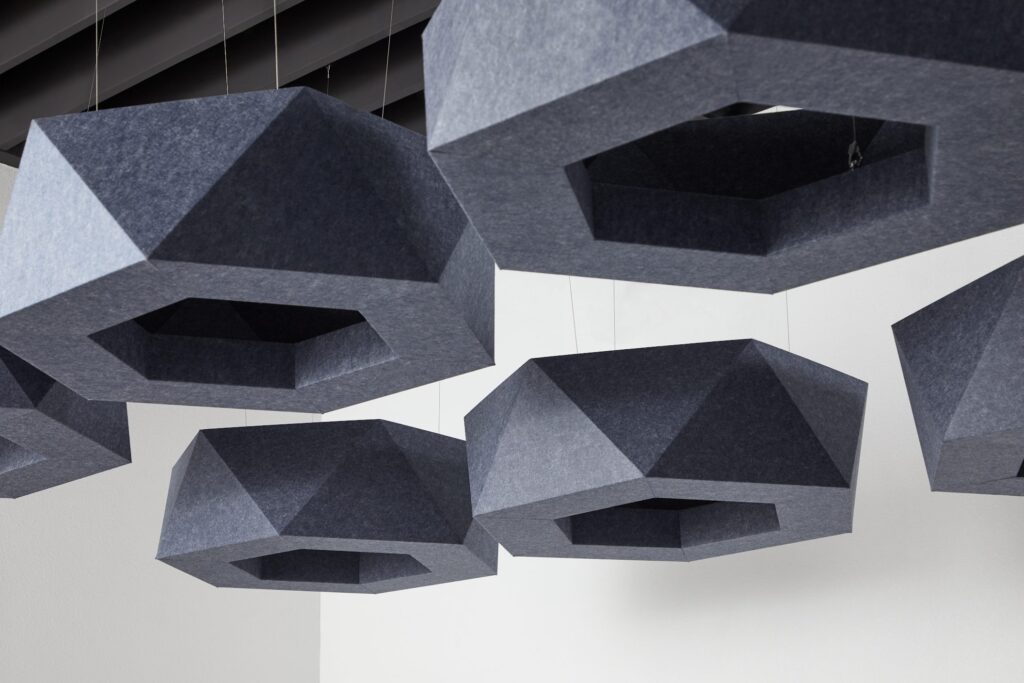 Kirei ceiling baffles in gray