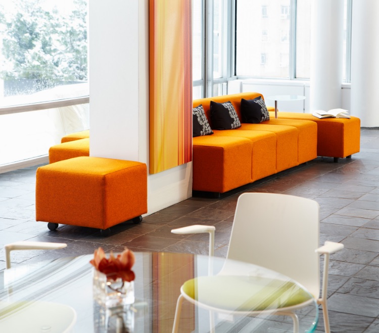 Await lounges in orange