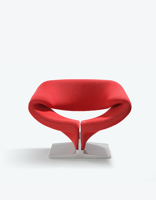 Ribbon chair in red, product image