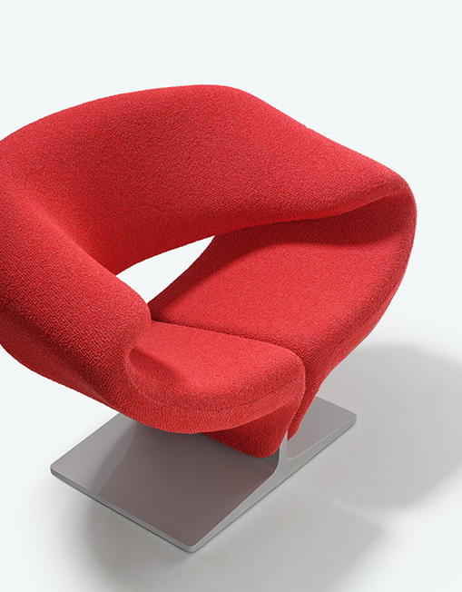 Close up view of Ribbon Chair in Red