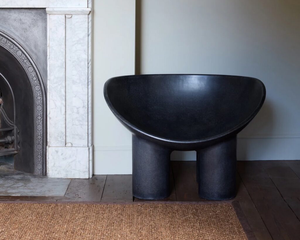 Roly-Poly chair in slate gray
