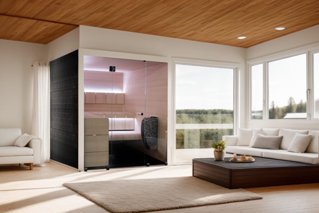 Ventura sauna in living room