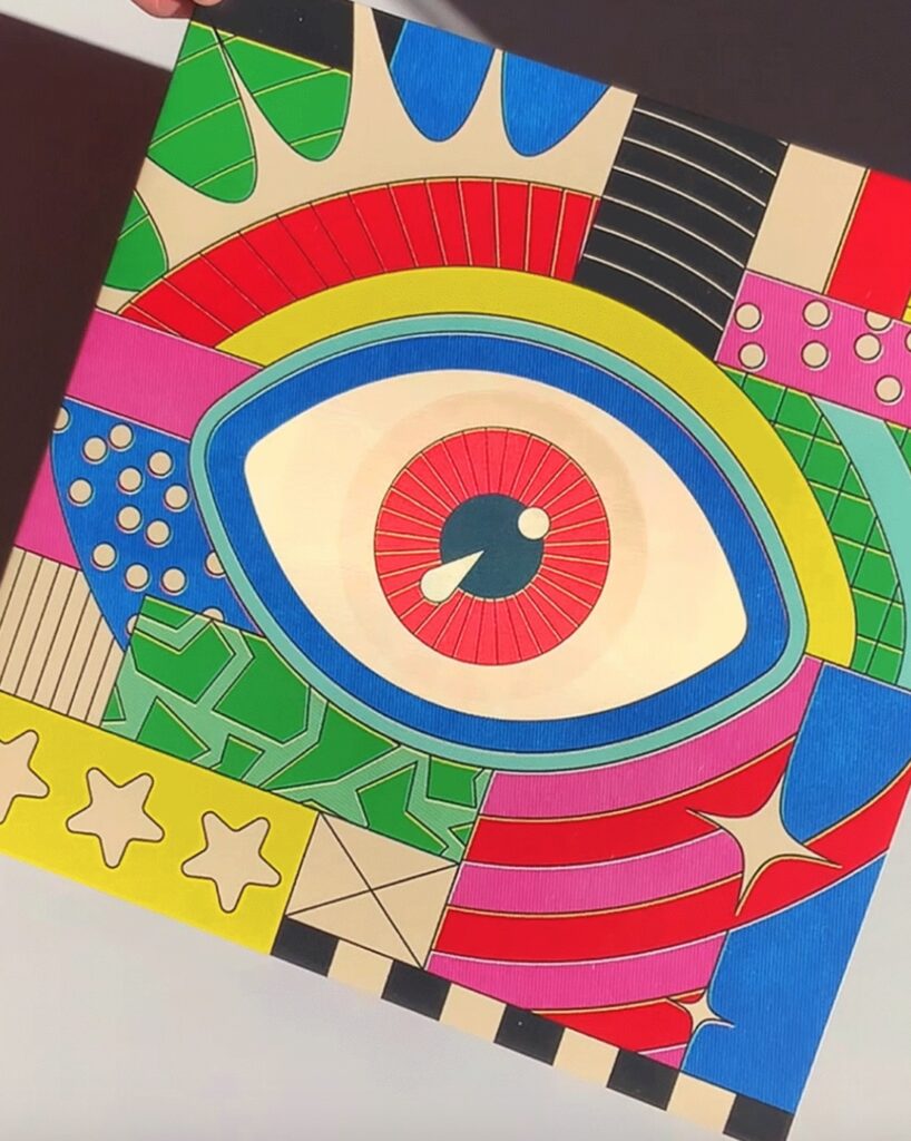 Album cover with eye