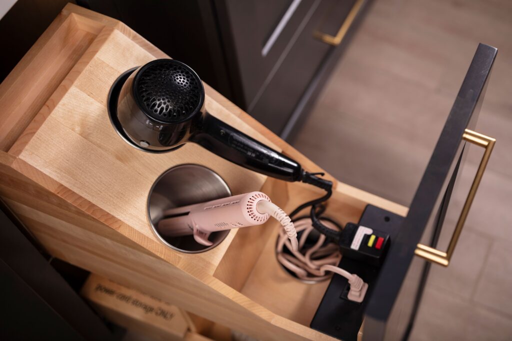 Overhead view of No Wiggle vanity pullout