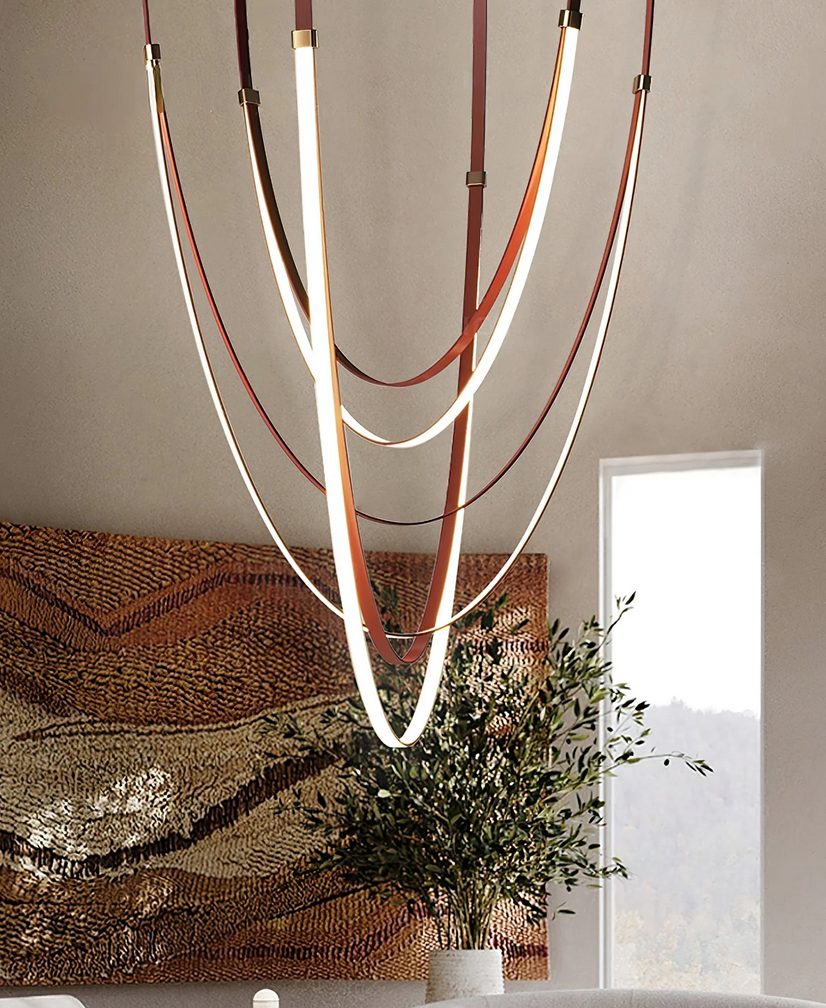 Shalom chandelier with plant