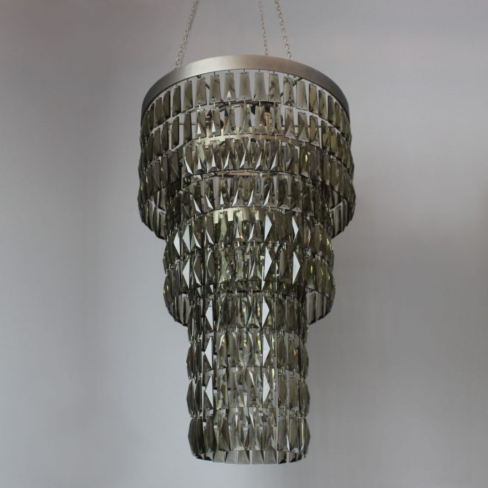 Long Smoke Crystal Chandelier