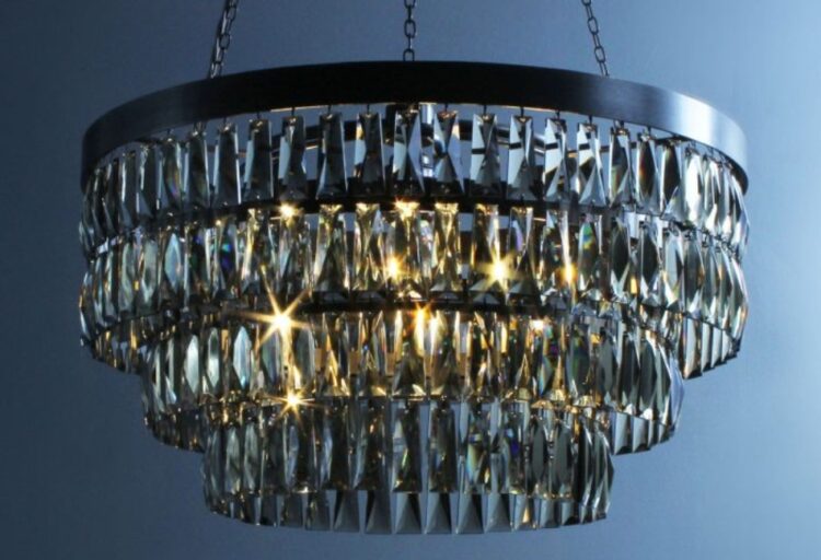 Smoke Crystal Shallow Chandelier