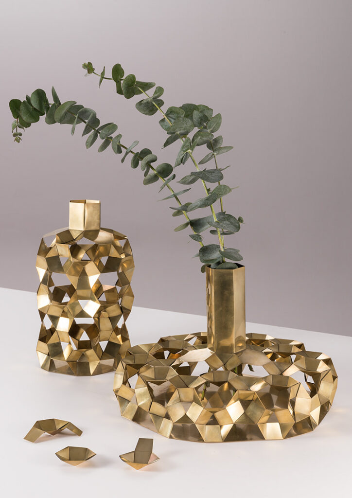 glimmer metal vase