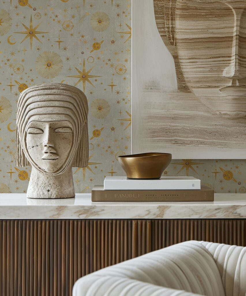 Milky Way Wallpaper by Milton & King in Beige
