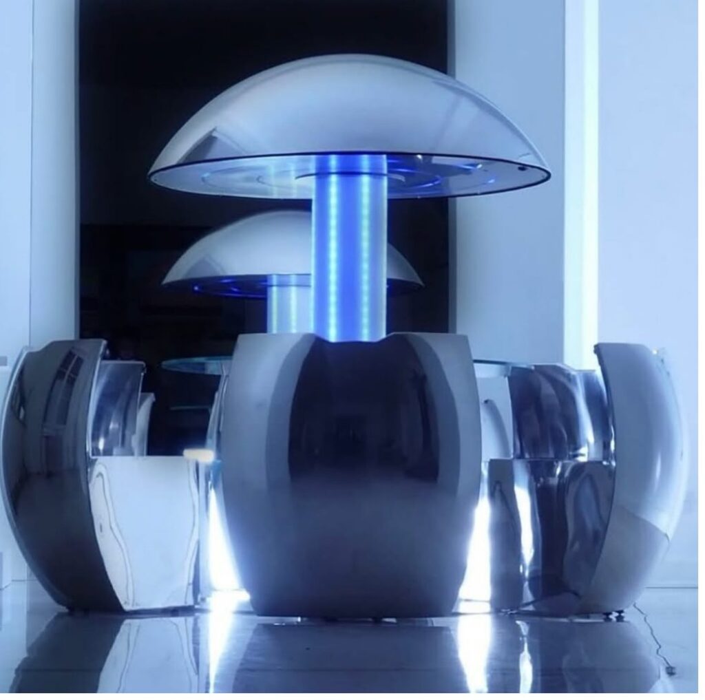 Enigma Table with integrated LED lights