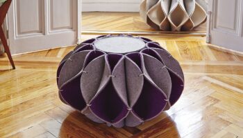 The Ruff High Pouf in Purple via GAN