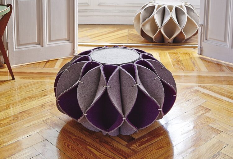 The Ruff High Pouf in Purple by GAN in situ
