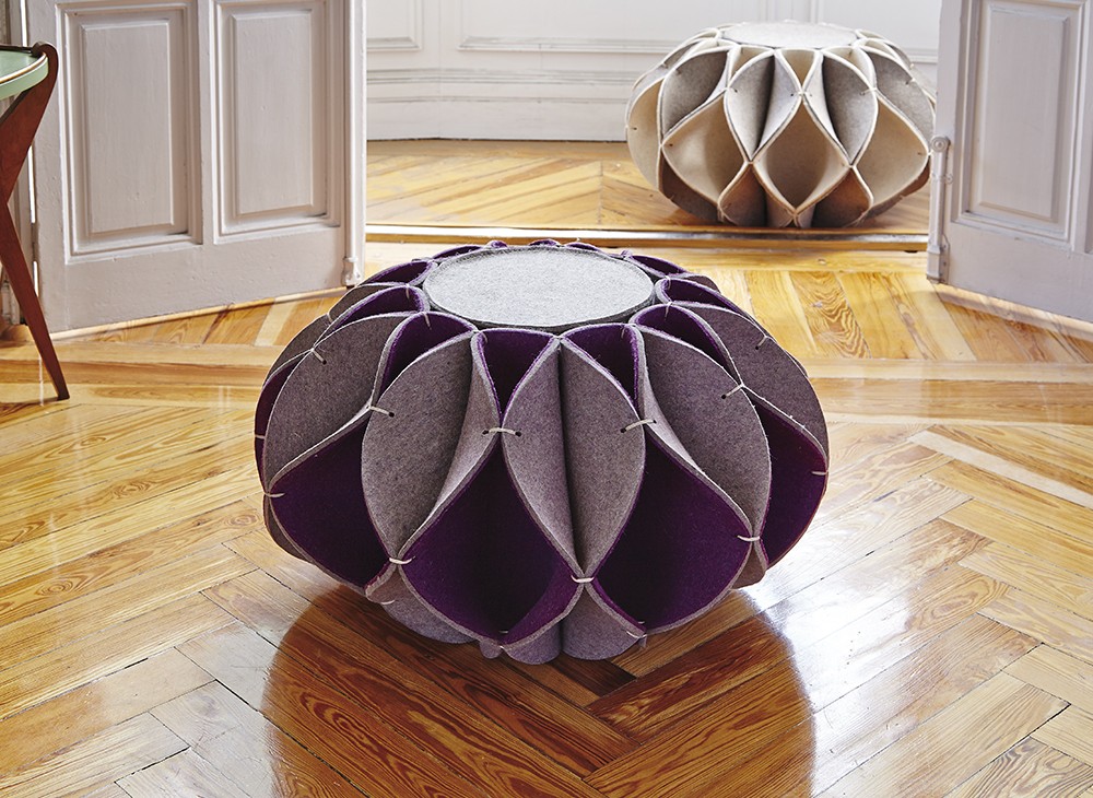 The Ruff High Pouf in Purple via GAN The Ruff High Pouf in Purple via GAN