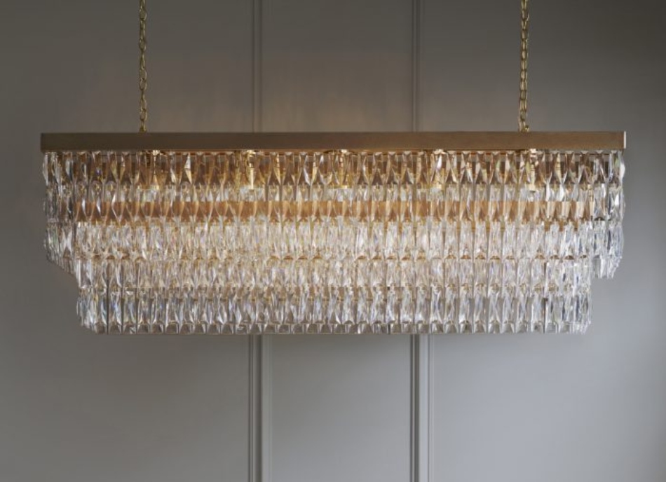 Rectangular Clear Crystal Chandelier