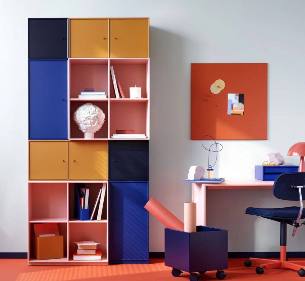 Montana Furniture storage bins with Monterey desk
