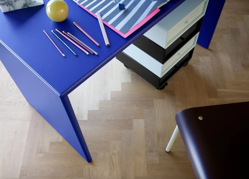 Work Desk detail with pencils and artwork