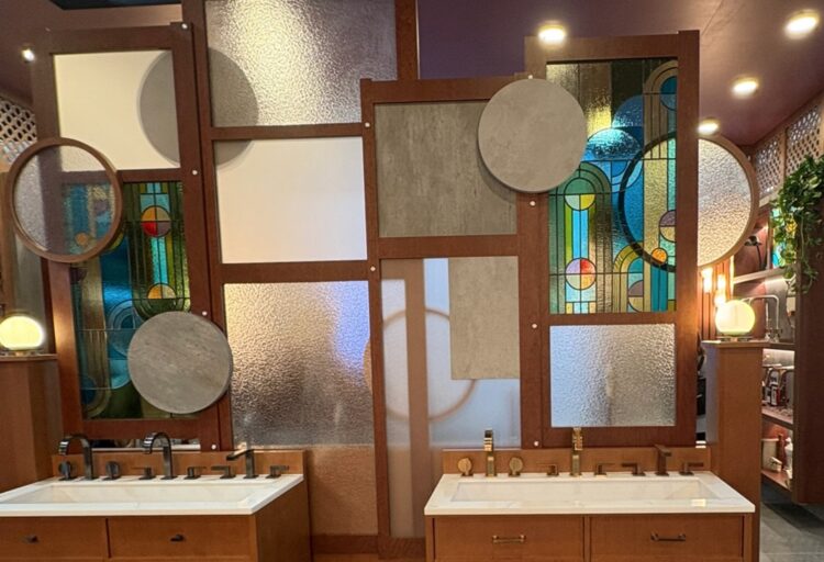 Brizo booth with stained glass