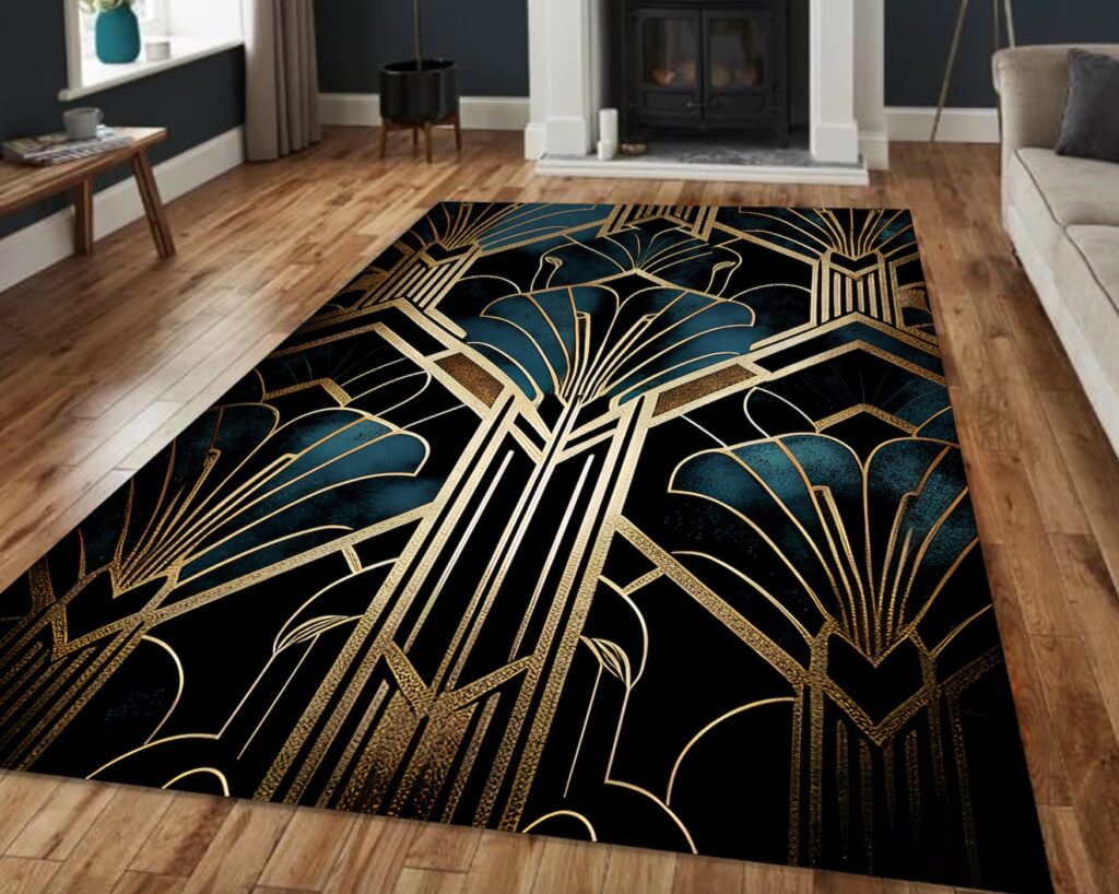 Art Deco graphic print rug