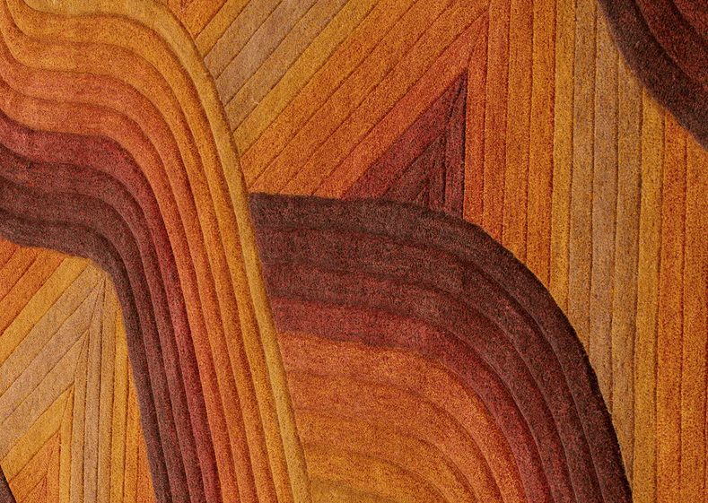 Flow Ochre area rug detail