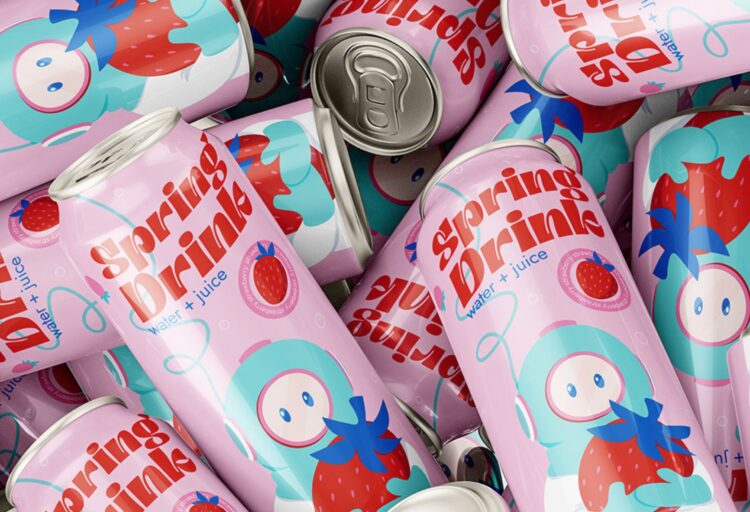 multiple cans strawberry