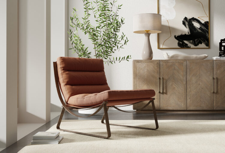chair in Chai leather by Ultrafabrics