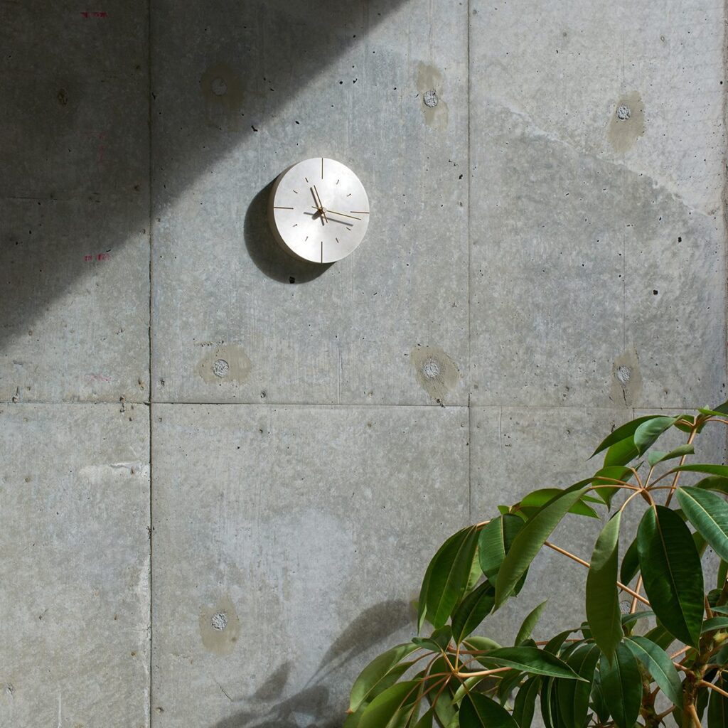 Edge stainless steel on cement wall