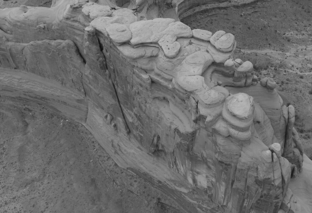 Desert rock formations view from above